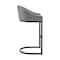 Armen Living Atherik Bar Stool in Black Metal with Gray Faux Leather 840254335820 - alternate 2
